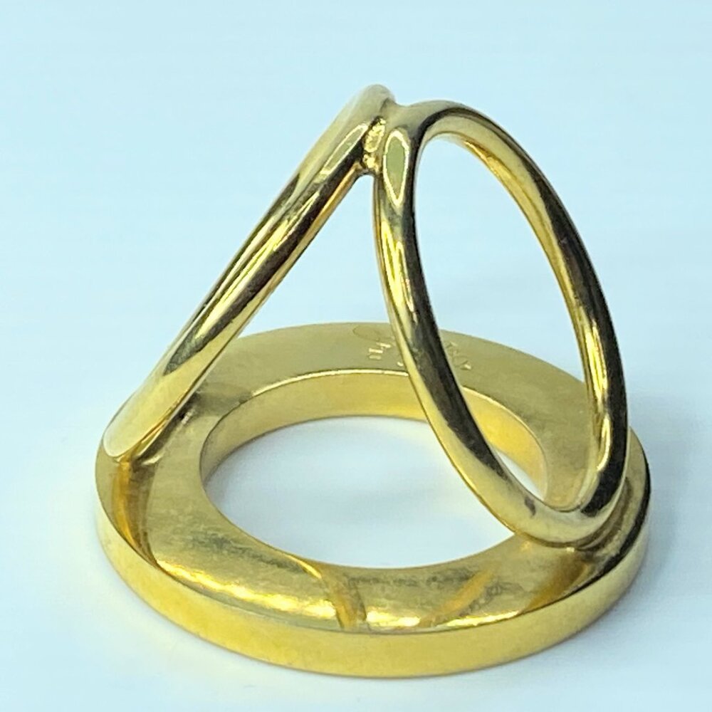 Celine Vintage Logo Scarf Ring Gold-tone one size GS352 - Picture 8 of 8